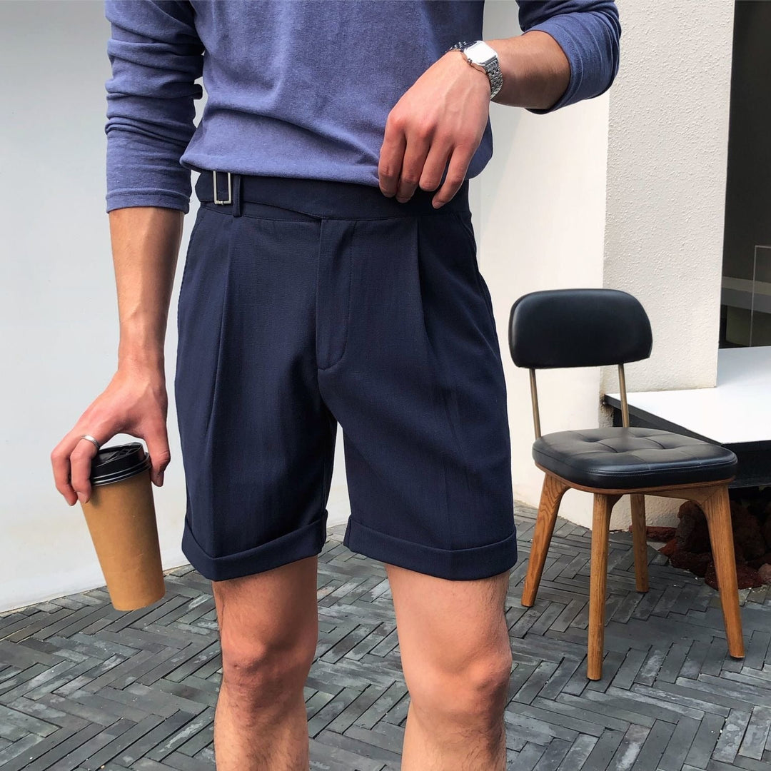 Elegante geplooide herenshort met hoge taille - Lorenzo