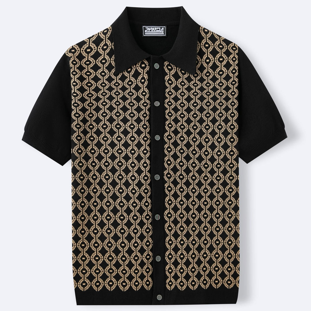 Herenpolo met jacquard geweven geometrisch ontwerp - Esteban