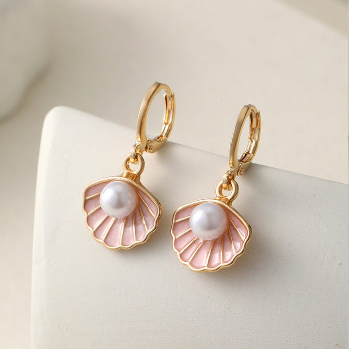 Pareloorbellen voor dames Verguld Roze Schelp - Elise