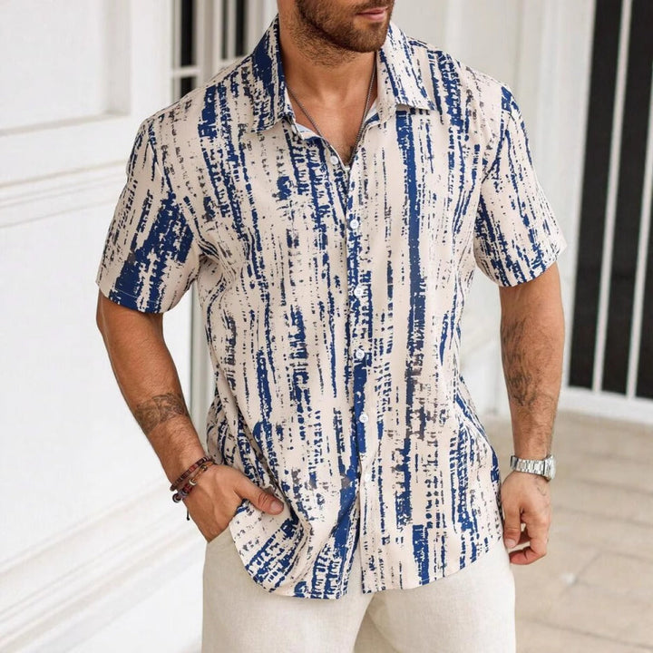 Herenoverhemd van viscose met abstracte print - Mateo