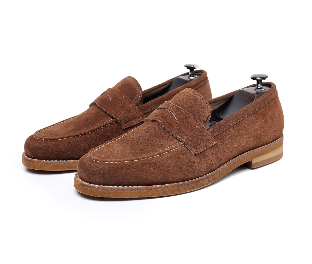 Heren bruine klassieke stijl echt leren loafers - Whitmore