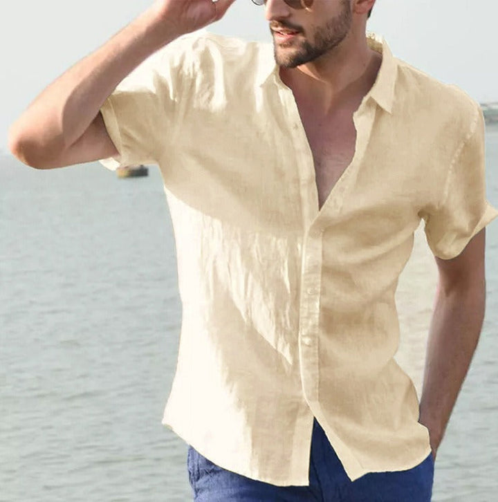 Heren linnen overhemd korte mouw casual stijl - Ivan