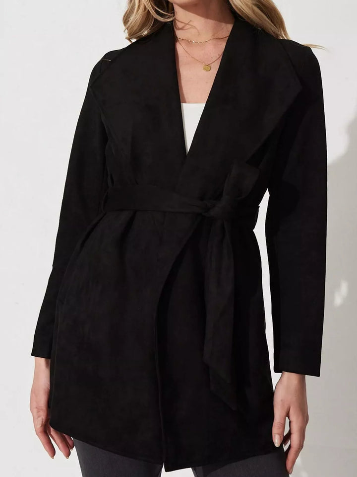 Zacht suède jack met brede kraag - Celinne