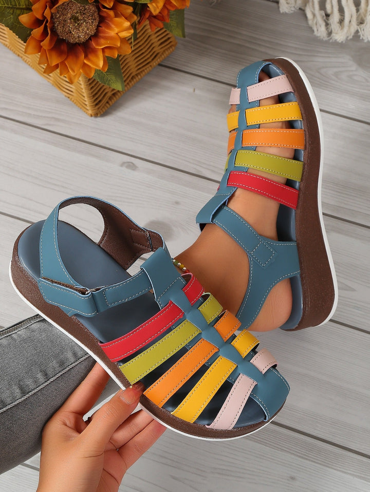 Multicolour casual damessandalen met gekruiste bandjes en comfortabele zool - Nayeli