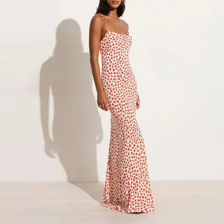 Lenay - Strappy Bloemenprint Kriskras Flowy Lange Soondress