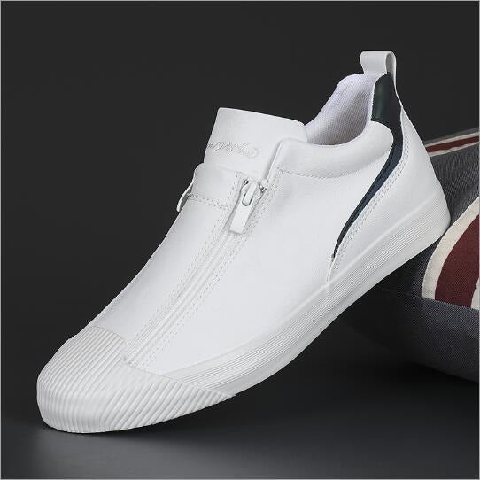 Herensneakers van casual kunstleer met dubbele ritssluiting - Ivan