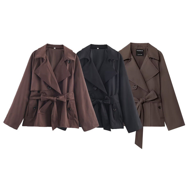 Losvallende korte trenchcoat voor dames - Elayne