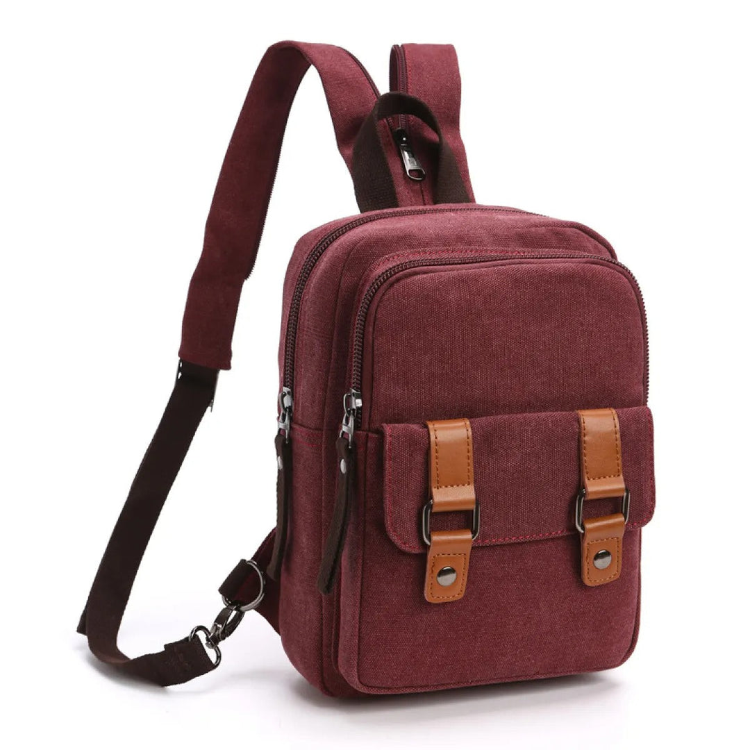 Unisex crossbody rugzak met meerdere vakken in vintage stijl - Axel