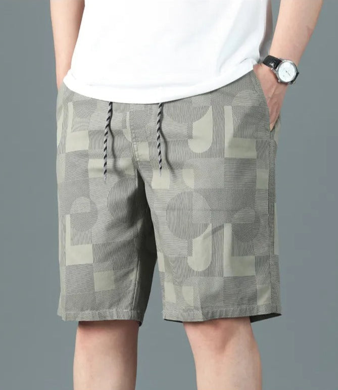 Katoenen bermuda met geometrische print voor heren - Mateo
