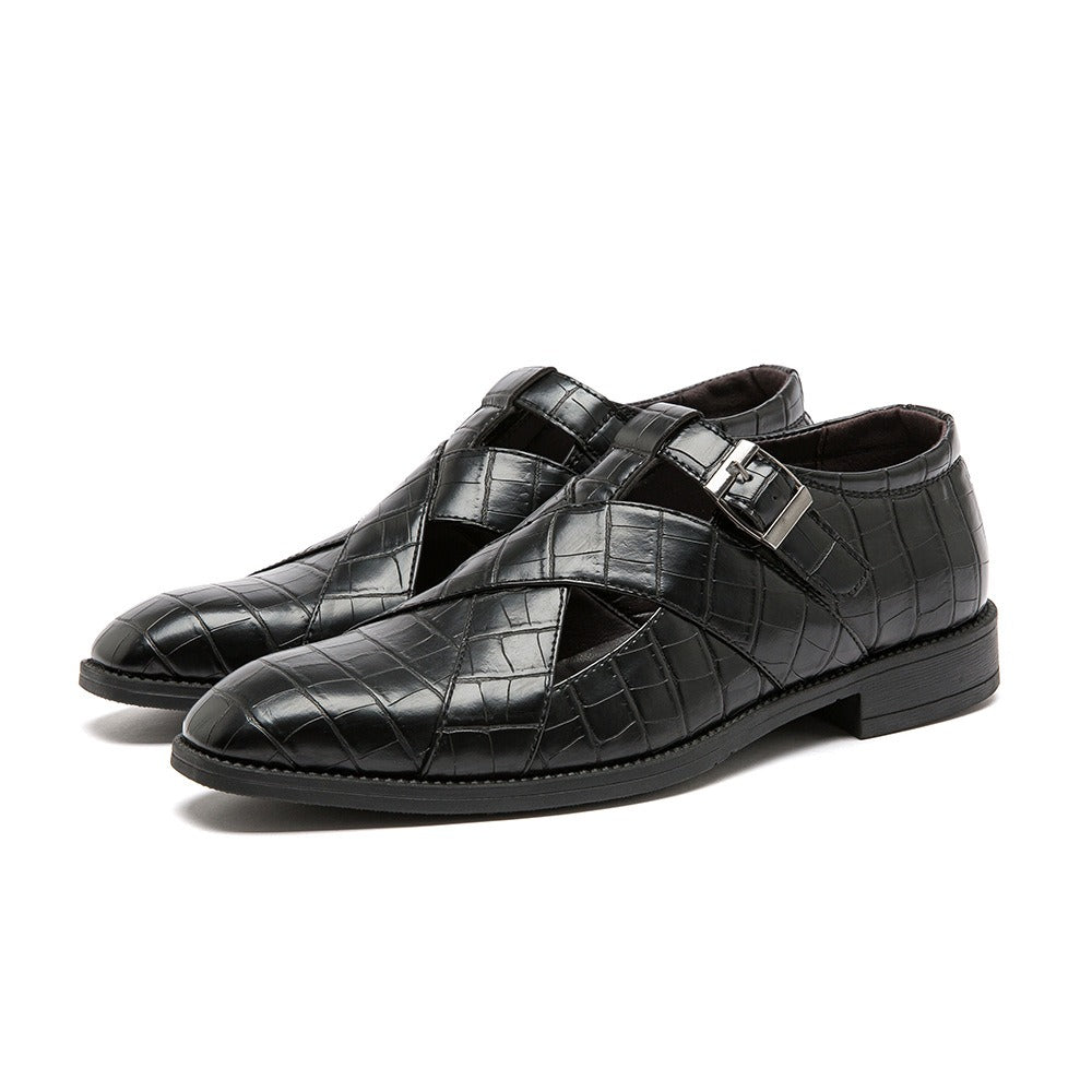 Formele herenschoenen bruin leer opengewerkt ontwerp elegant - Ferrano