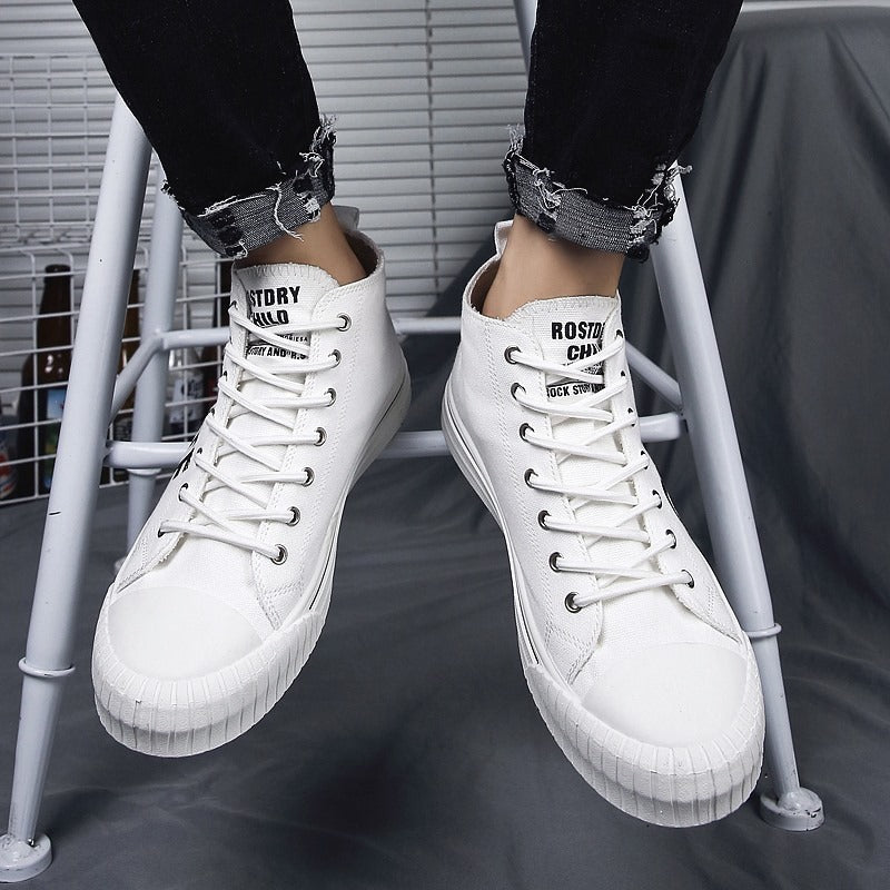 Hoge herentrainers van canvas met stedelijke print - Damián