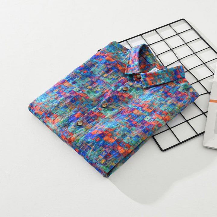Katoenen overhemd met abstracte print voor heren - Damien