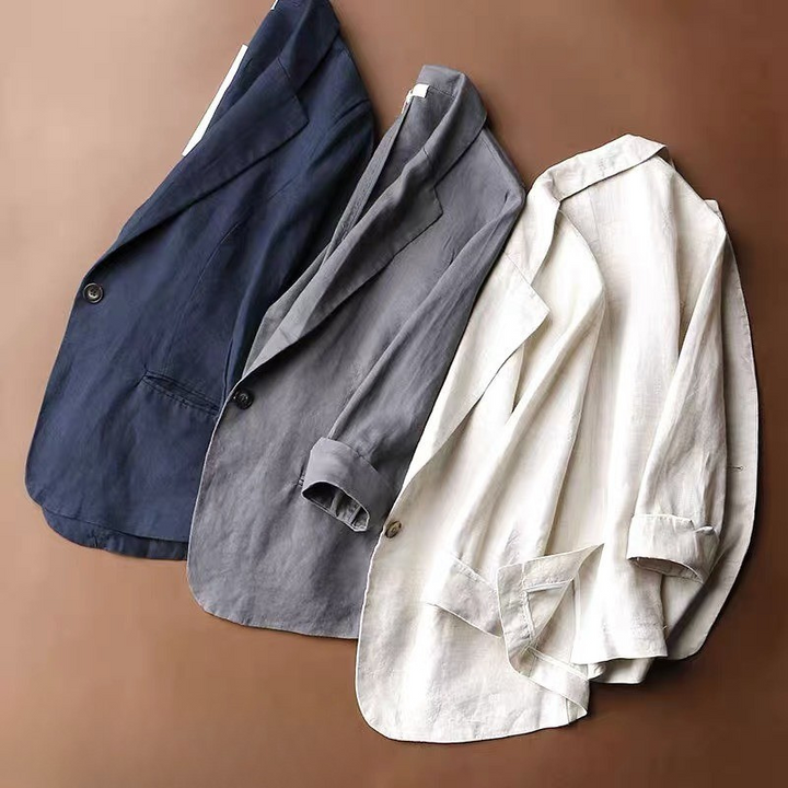 Effen linnen blazer voor dames - Amara