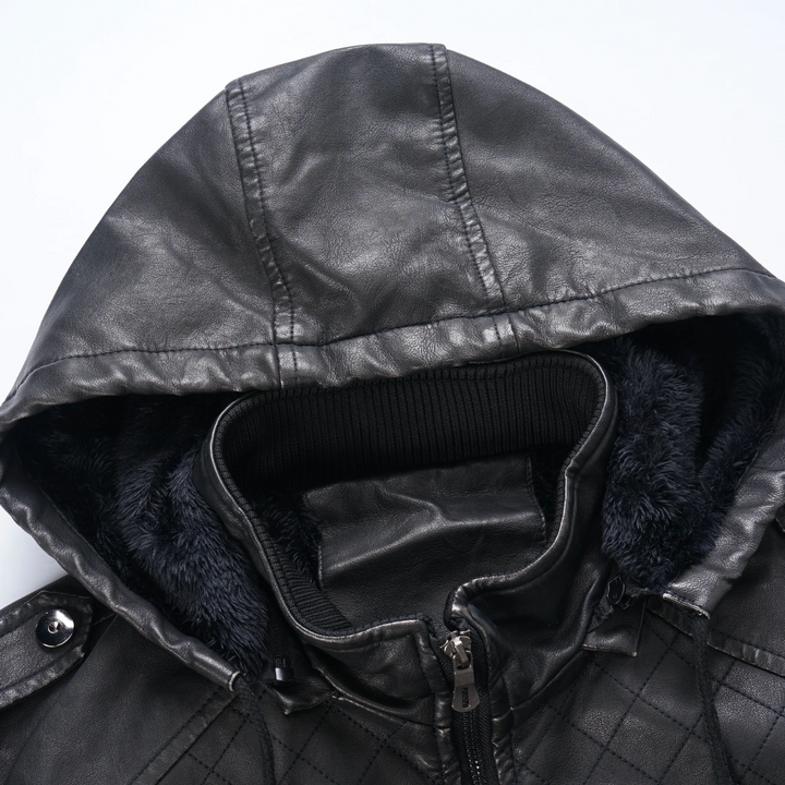 Michel - Hooded Leren Jack