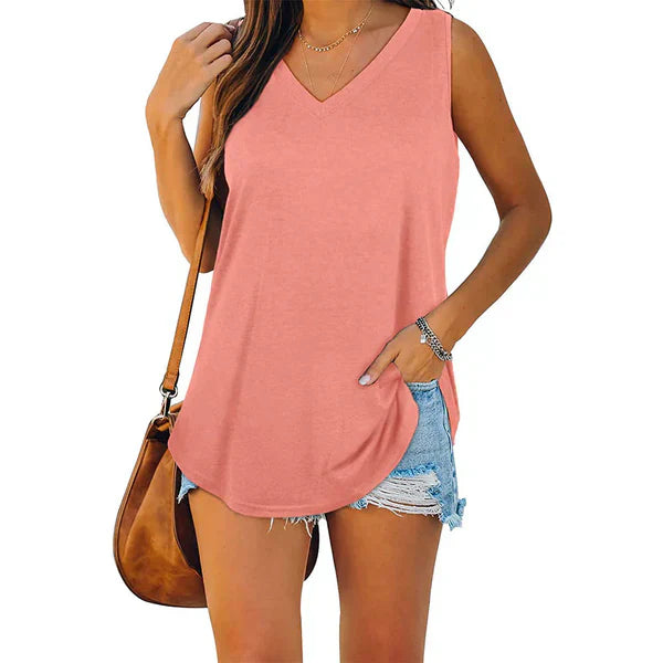 Nana - Jersey tanktop met V-hals