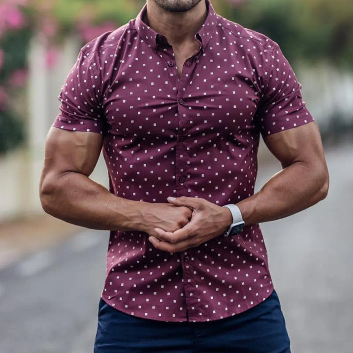 Slim fit overhemd met geometrische print voor heren - Adrián