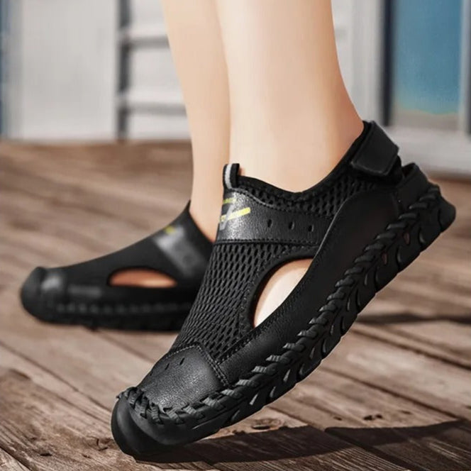 Herensandalen ademend mesh camelkleur - Mirox