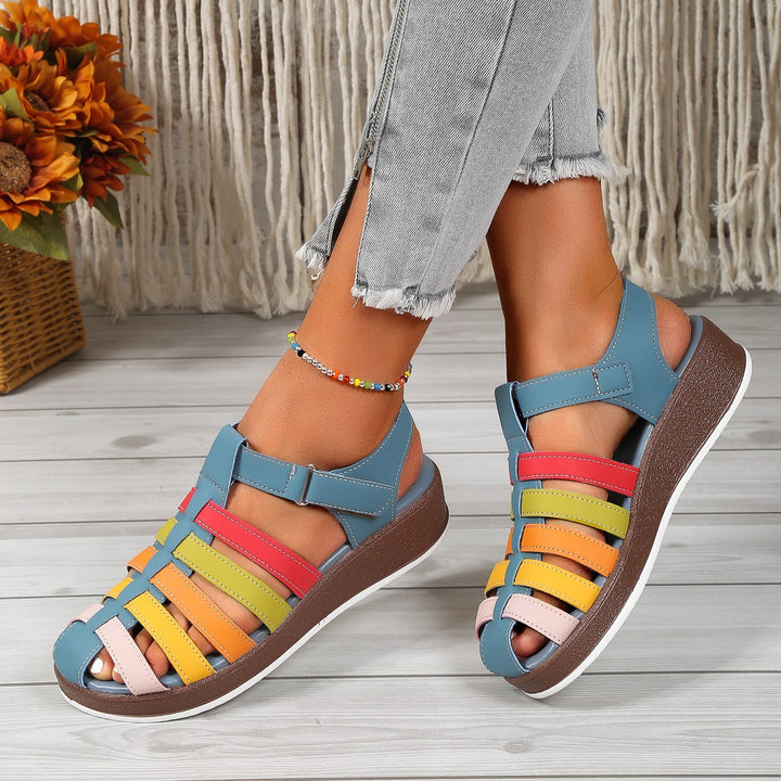 Multicolour casual damessandalen met gekruiste bandjes en comfortabele zool - Nayeli