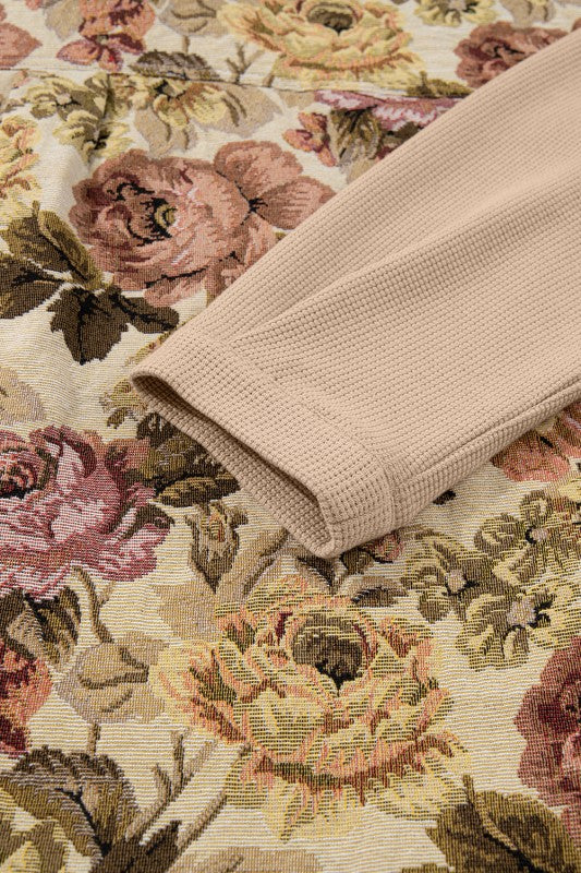 Gebloemd gebreid damesvest - Olyane