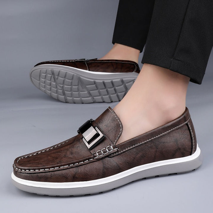 Stijlvolle bruine leren herenschoenen Britse stijl - Weston