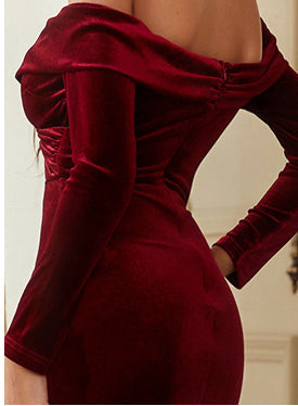 Elegante damesjurk in fluweel - Lioren