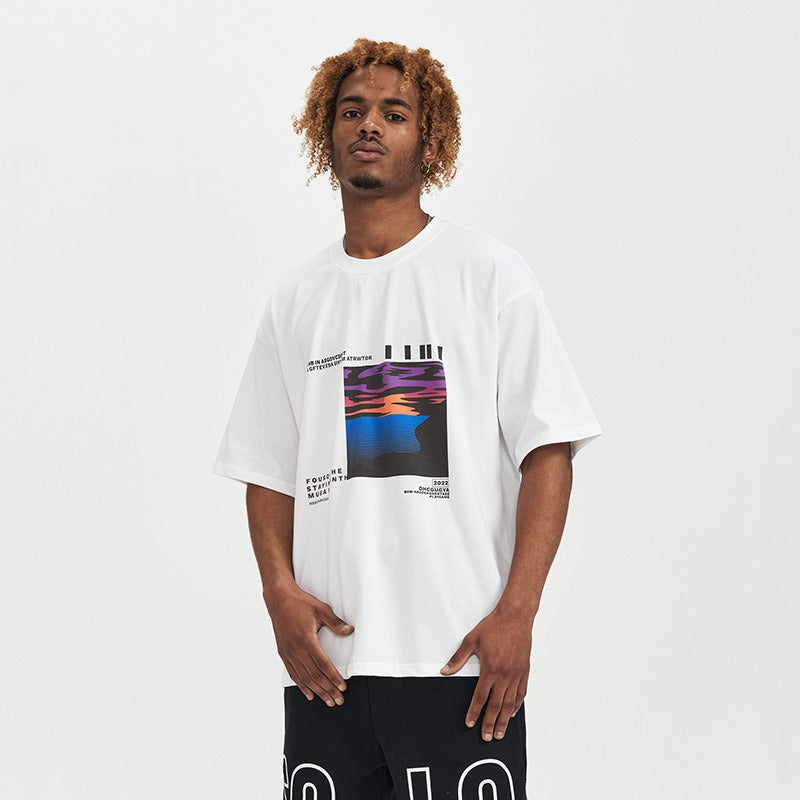 Katoenen oversized heren t-shirt met grafische print - Joel