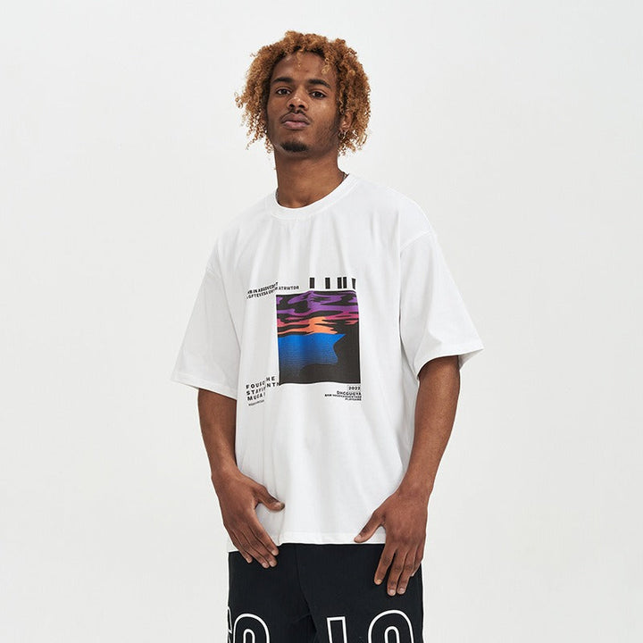 Katoenen oversized heren t-shirt met grafische print - Joel