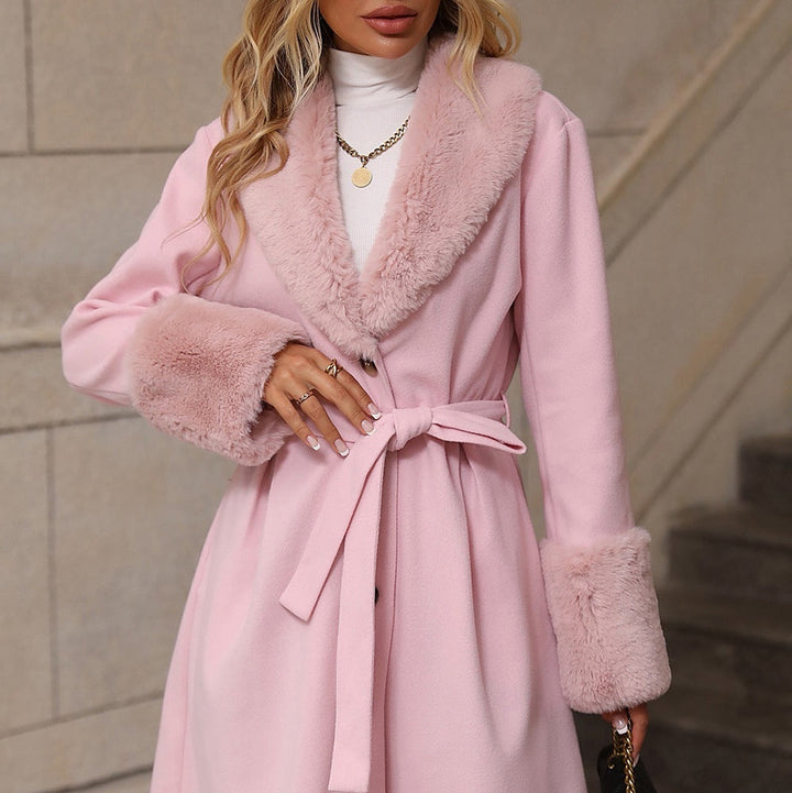Jas met riem en details van bont - Aveline