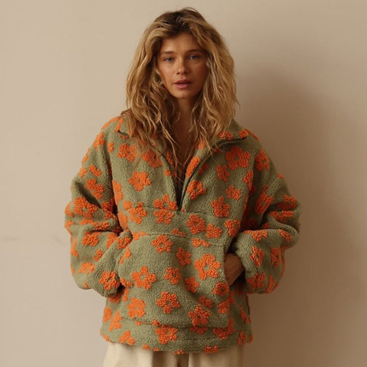 Fleece damessweatshirt met grote zak - Liora