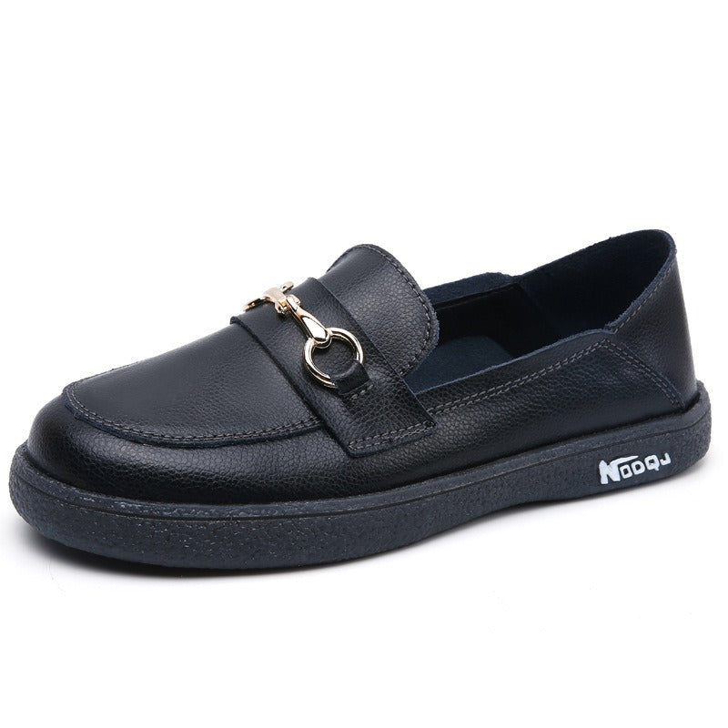 Platte damesloafers wit metallic detail - Melora