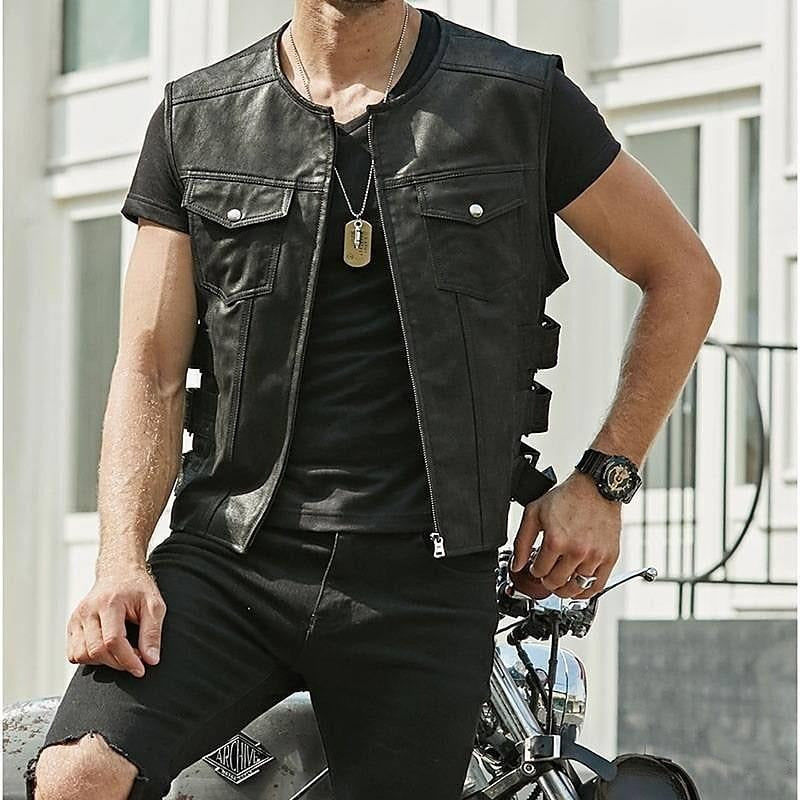 Herengilet in bikerstijl van synthetisch leer - Ernesto
