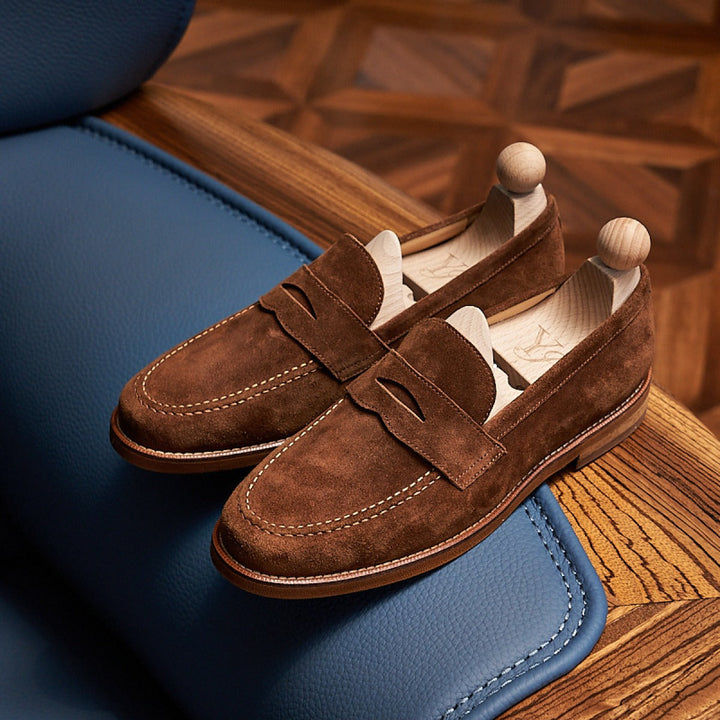 Heren bruine klassieke stijl echt leren loafers - Whitmore