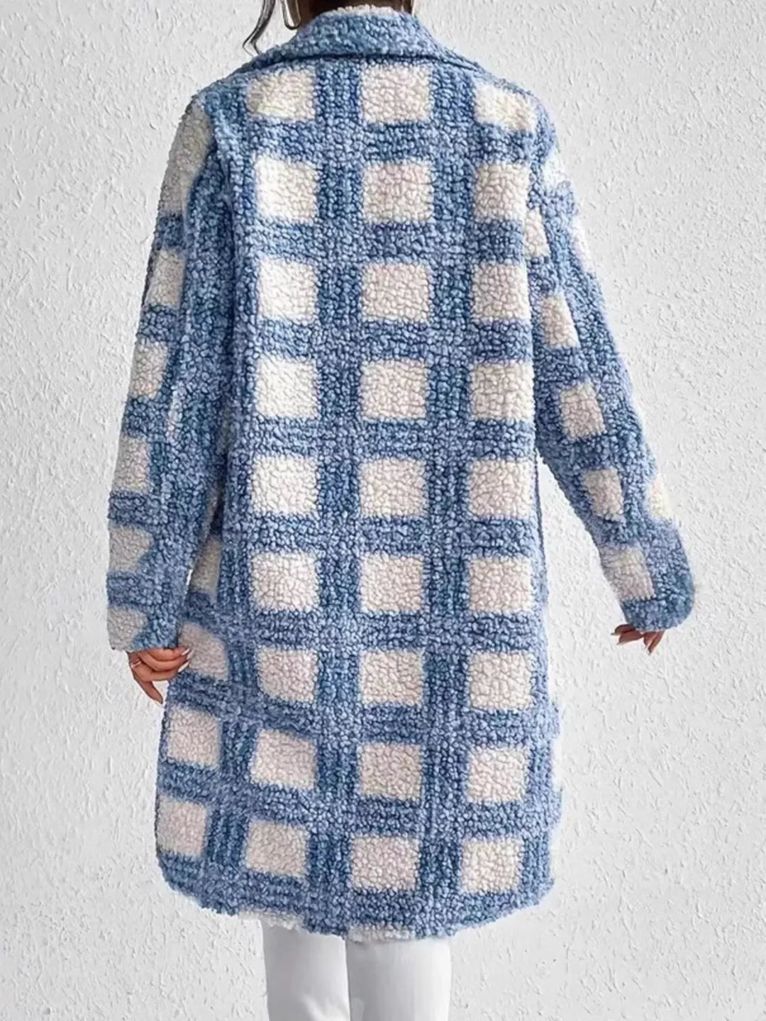 Lange damesjas met bouclepatroon - Sereane