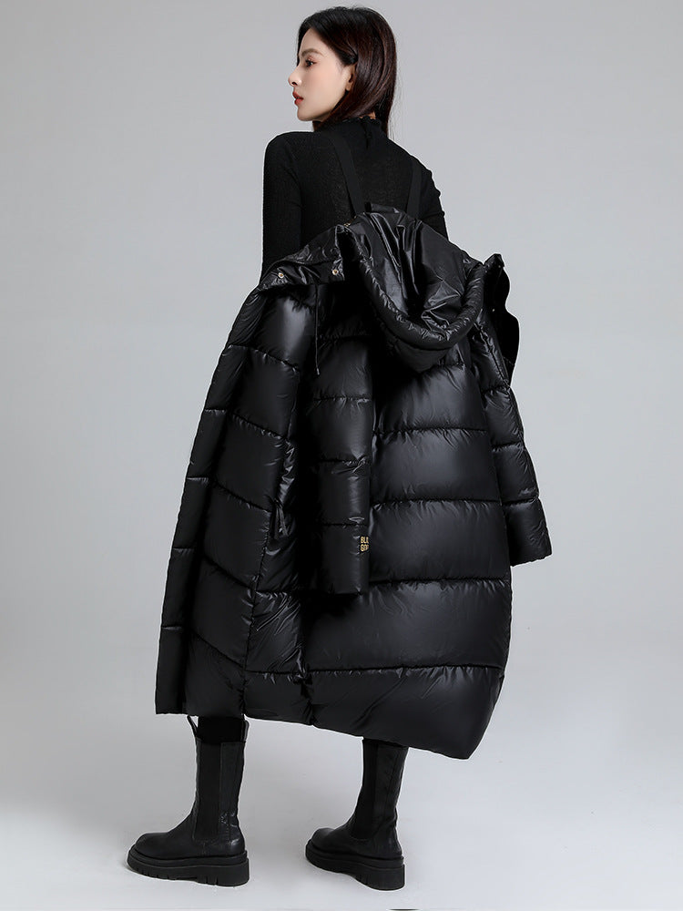 Gewatteerd lang jack met effect voor dames - Eryndel