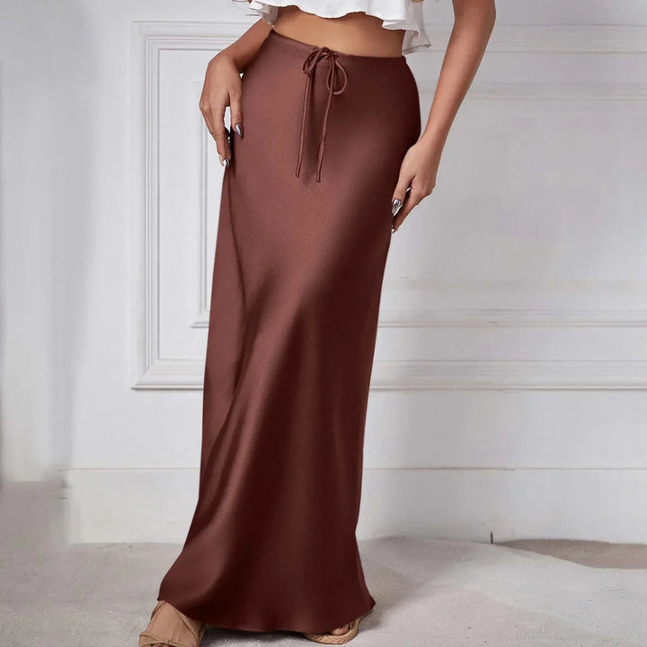 Satijnen rok met hoge taille en bandjes, elegant en trendy, perfect voor een geraffineerde en moderne look