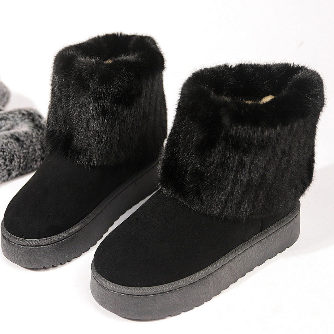 Dames winterlaarzen met manchet van synthetisch bont - Ivanna