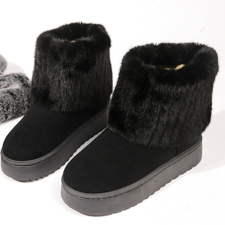Dames winterlaarzen met manchet van synthetisch bont - Ivanna