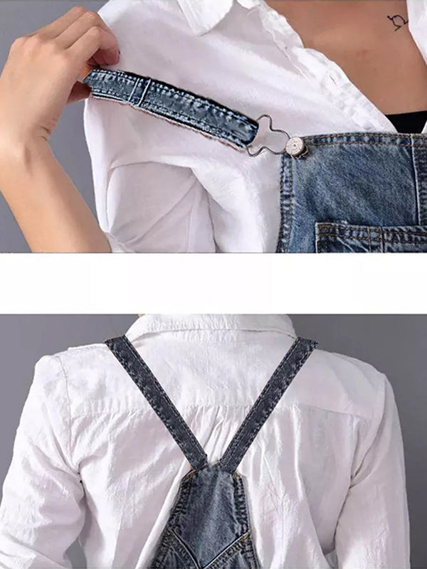 Slabberjurk van distressed denim met split aan de achterkant - Lara