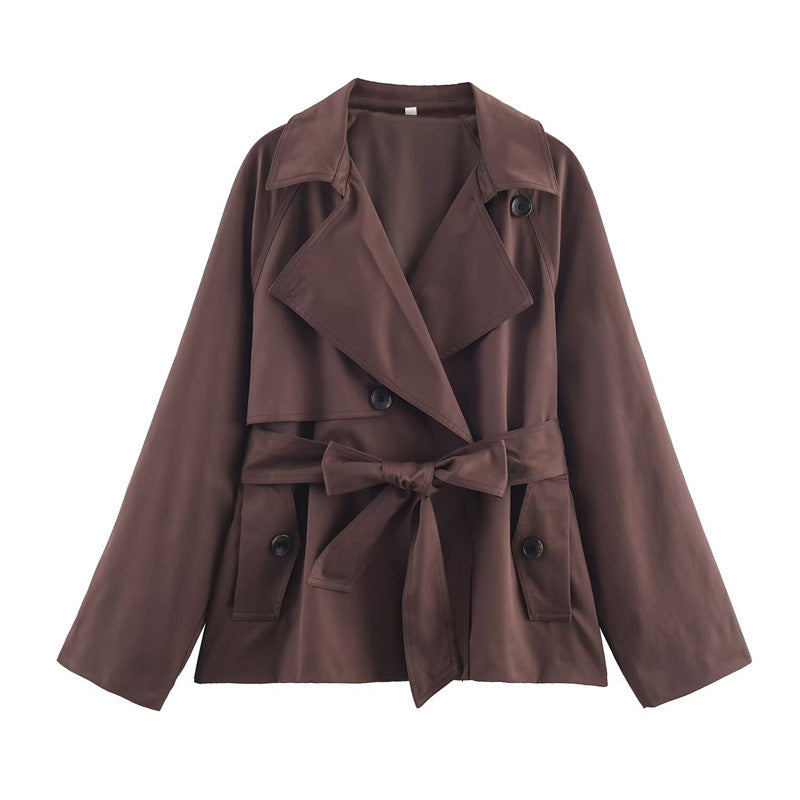 Losvallende korte trenchcoat voor dames - Elayne