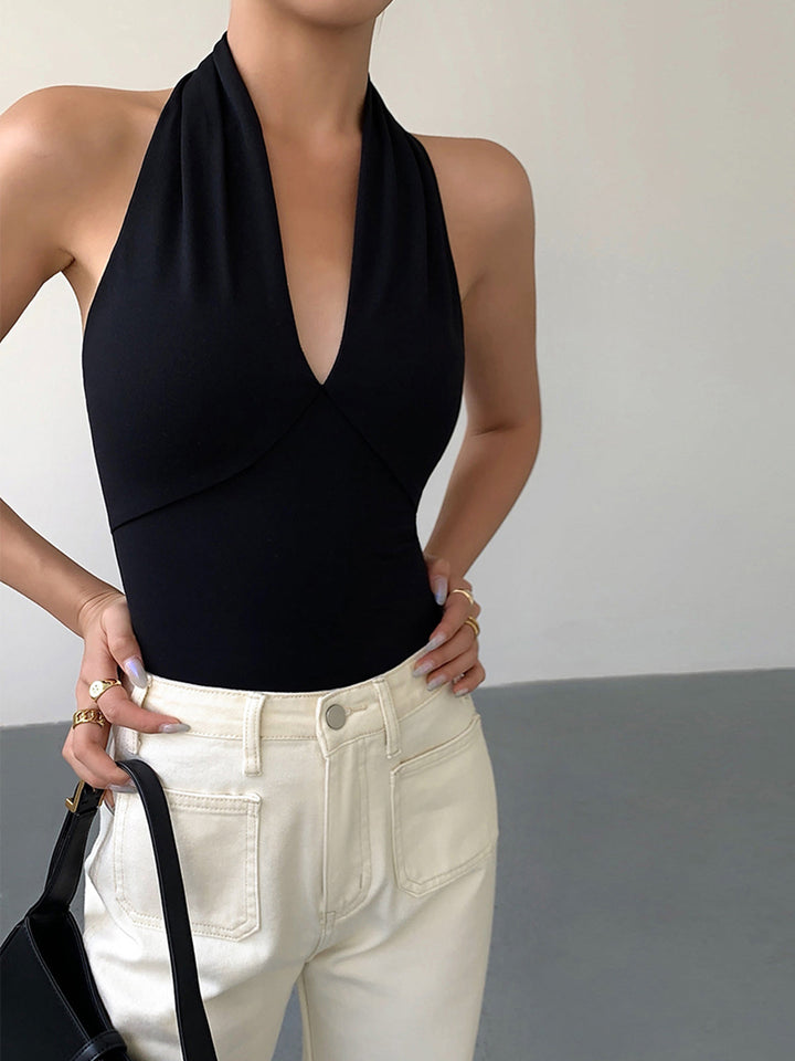 Aliyah - V-Hals Halter Open Rug Tanktop