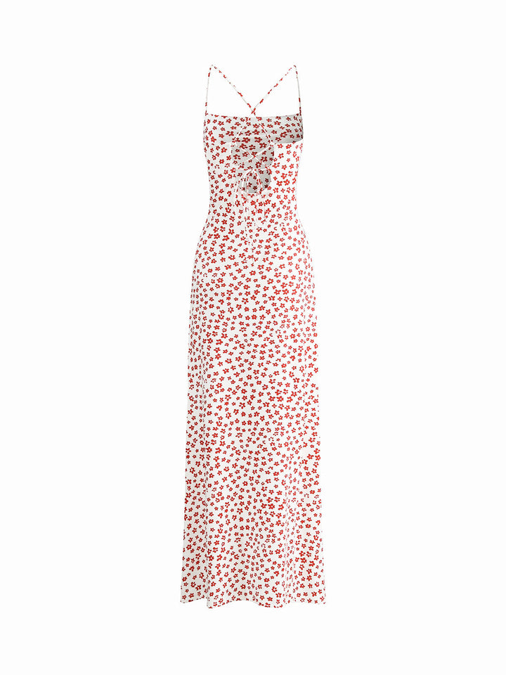 Lenay - Strappy Bloemenprint Kriskras Flowy Lange Soondress