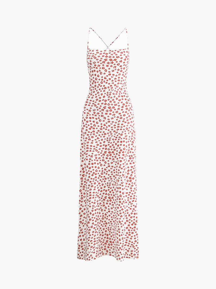 Lenay - Strappy Bloemenprint Kriskras Flowy Lange Soondress