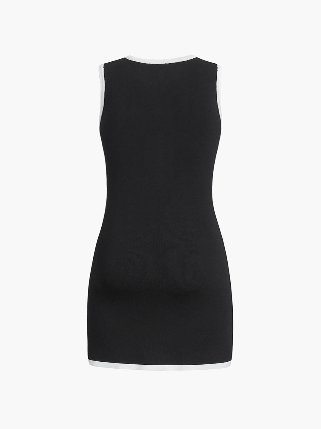 Victoria - Multi Pocket Knoop Mouwloze Korte Sweater Jurk
