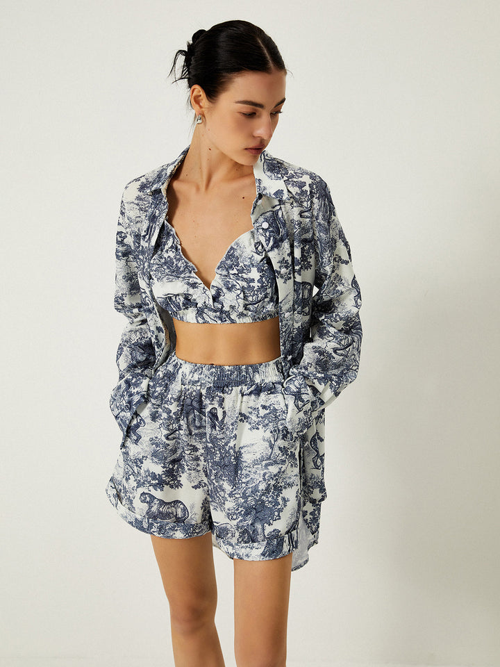 Gilda - driedelige shortset met bloemenprint