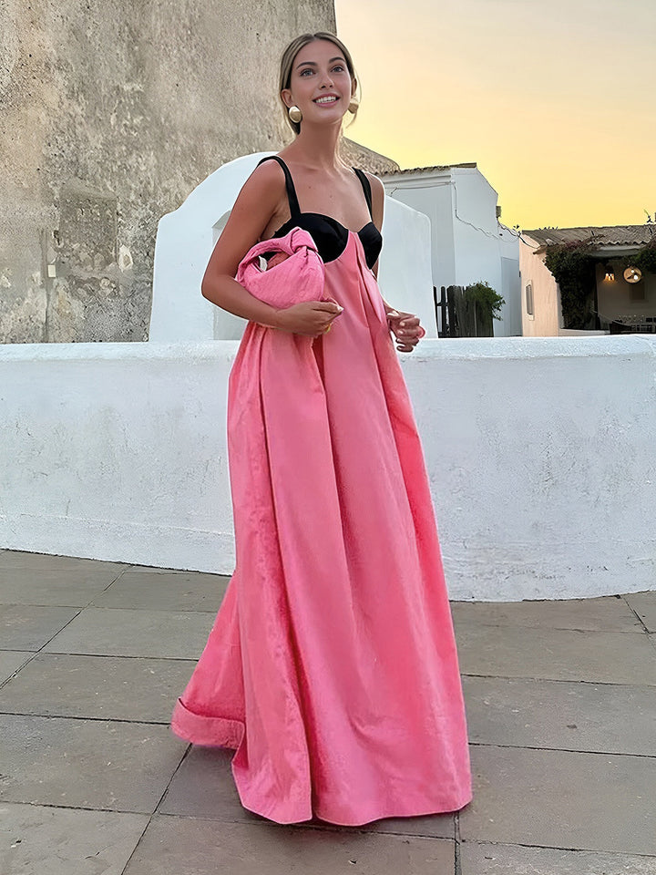 Bárbara - Lange jurk met halterbandjes en bh's