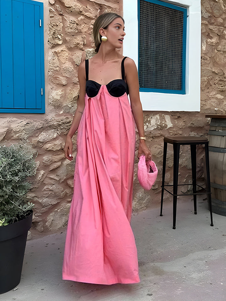 Bárbara - Lange jurk met halterbandjes en bh's