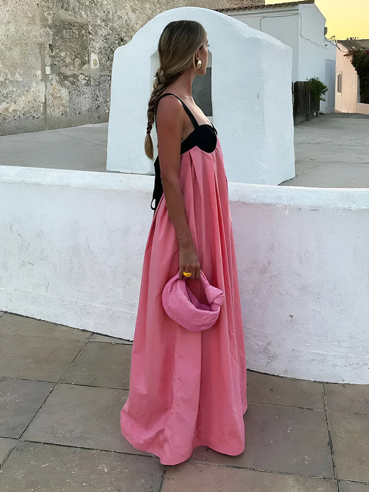 Bárbara - Lange jurk met halterbandjes en bh's