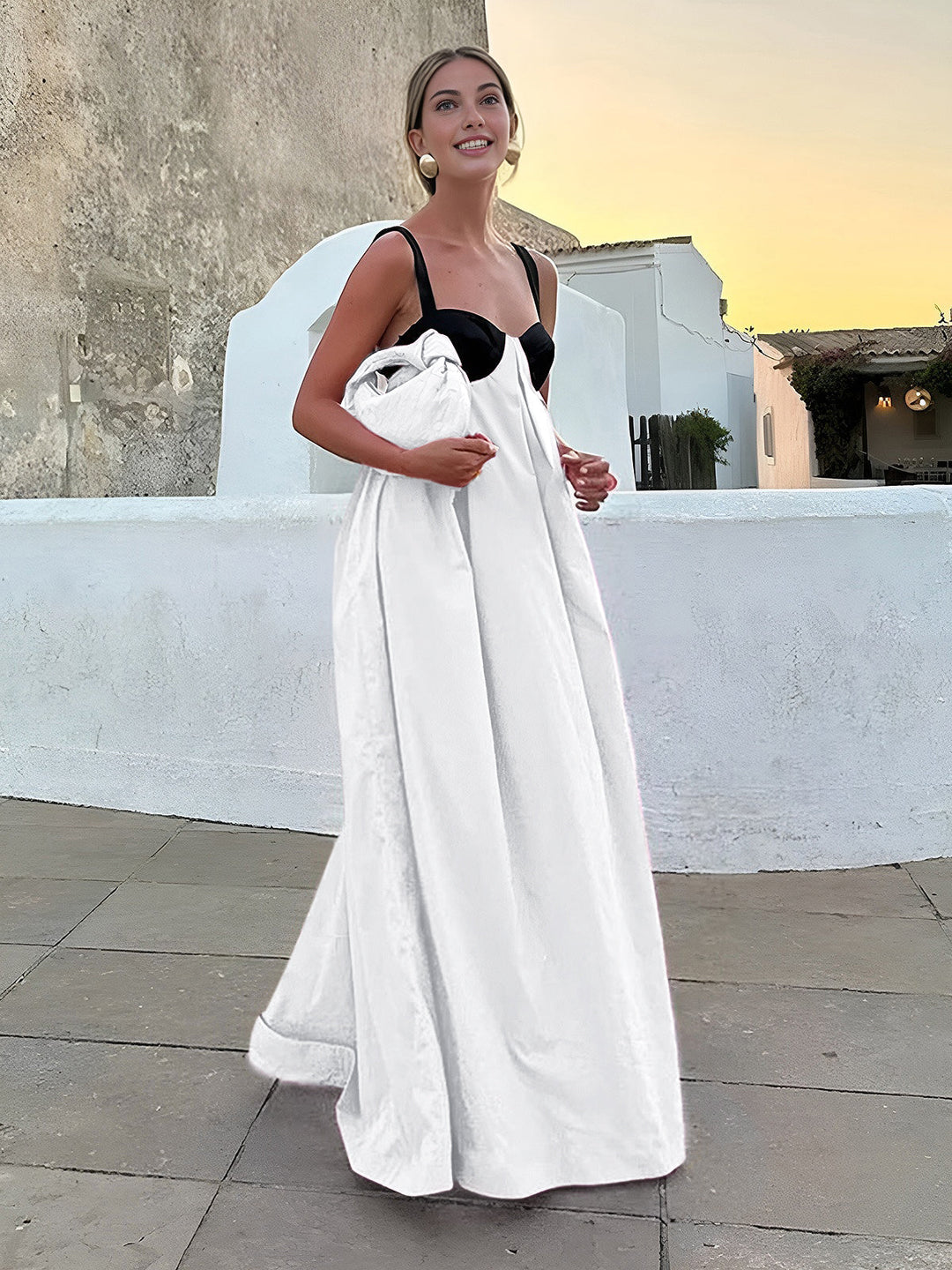 Bárbara - Lange jurk met halterbandjes en bh's