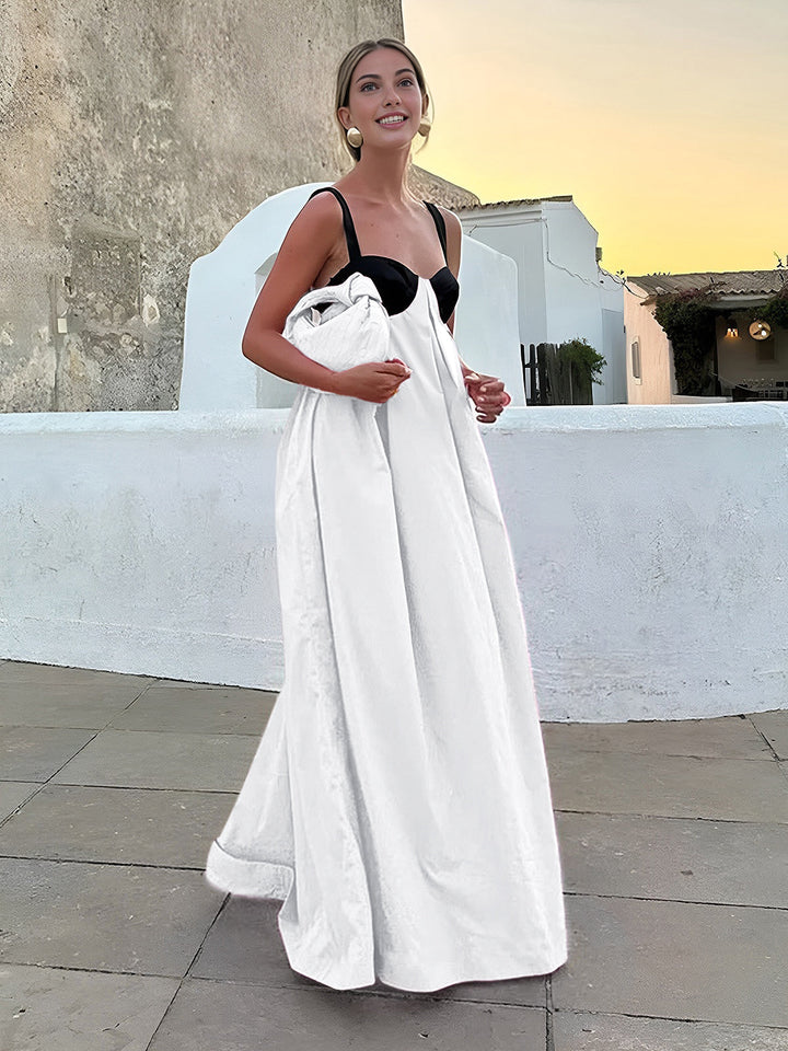Bárbara - Lange jurk met halterbandjes en bh's