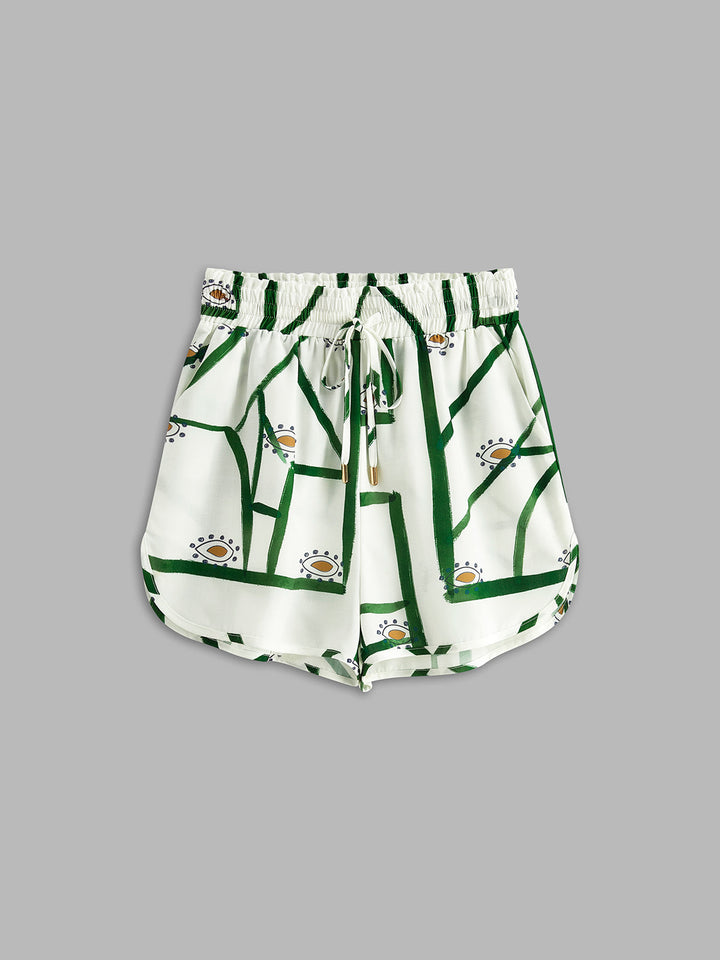 Julia - Trekkoordshortset met print